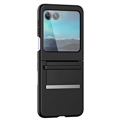 For Motorola Razr 40 Ultra 5G PU Leather + Hard PC Phone Case Retractable Strap Hinge Protection Cover