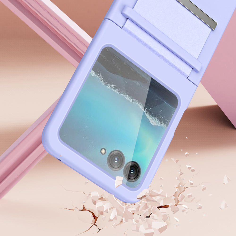 For Motorola Razr 40 Ultra 5G PU Leather + Hard PC Phone Case Retractable Strap Hinge Protection Cover