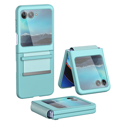 For Motorola Razr 40 Ultra 5G PU Leather + Hard PC Phone Case Retractable Strap Hinge Protection Cover