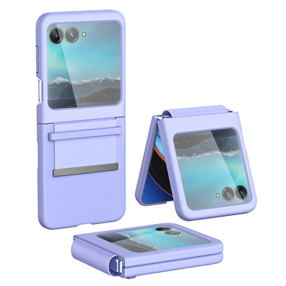 For Motorola Razr 40 Ultra 5G PU Leather + Hard PC Phone Case Retractable Strap Hinge Protection Cover