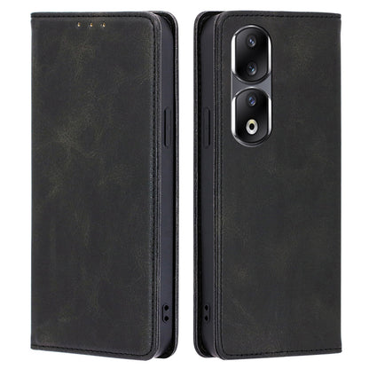 For Honor 90 Pro Shockproof PU Leather Cover Stand Wallet Calf Texture Cell Phone Case