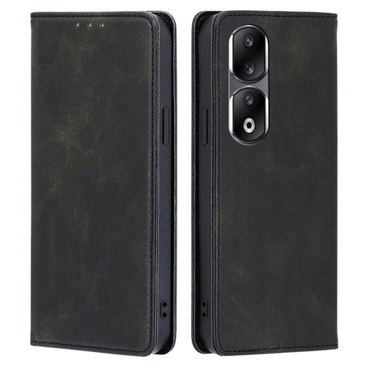 For Honor 90 Pro Shockproof PU Leather Cover Stand Wallet Calf Texture Cell Phone Case