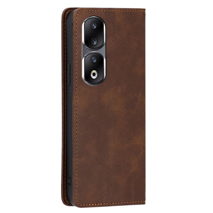 For Honor 90 Pro Shockproof PU Leather Cover Stand Wallet Calf Texture Cell Phone Case