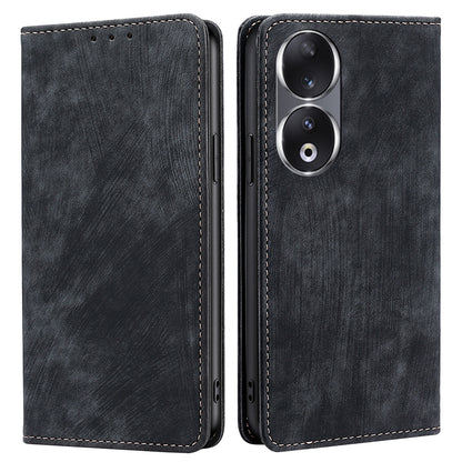 RFID Blocking Wallet Phone Case for Honor 90 , PU Leather Stand Full Protection Cover