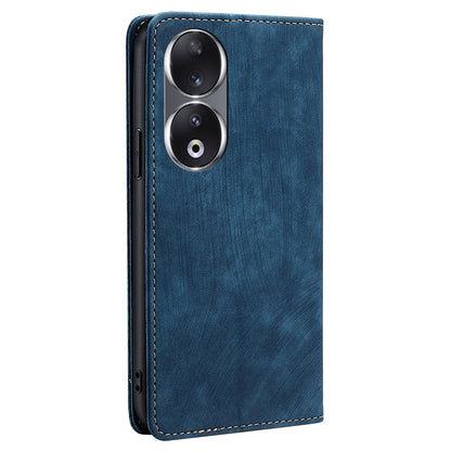 RFID Blocking Wallet Phone Case for Honor 90 , PU Leather Stand Full Protection Cover
