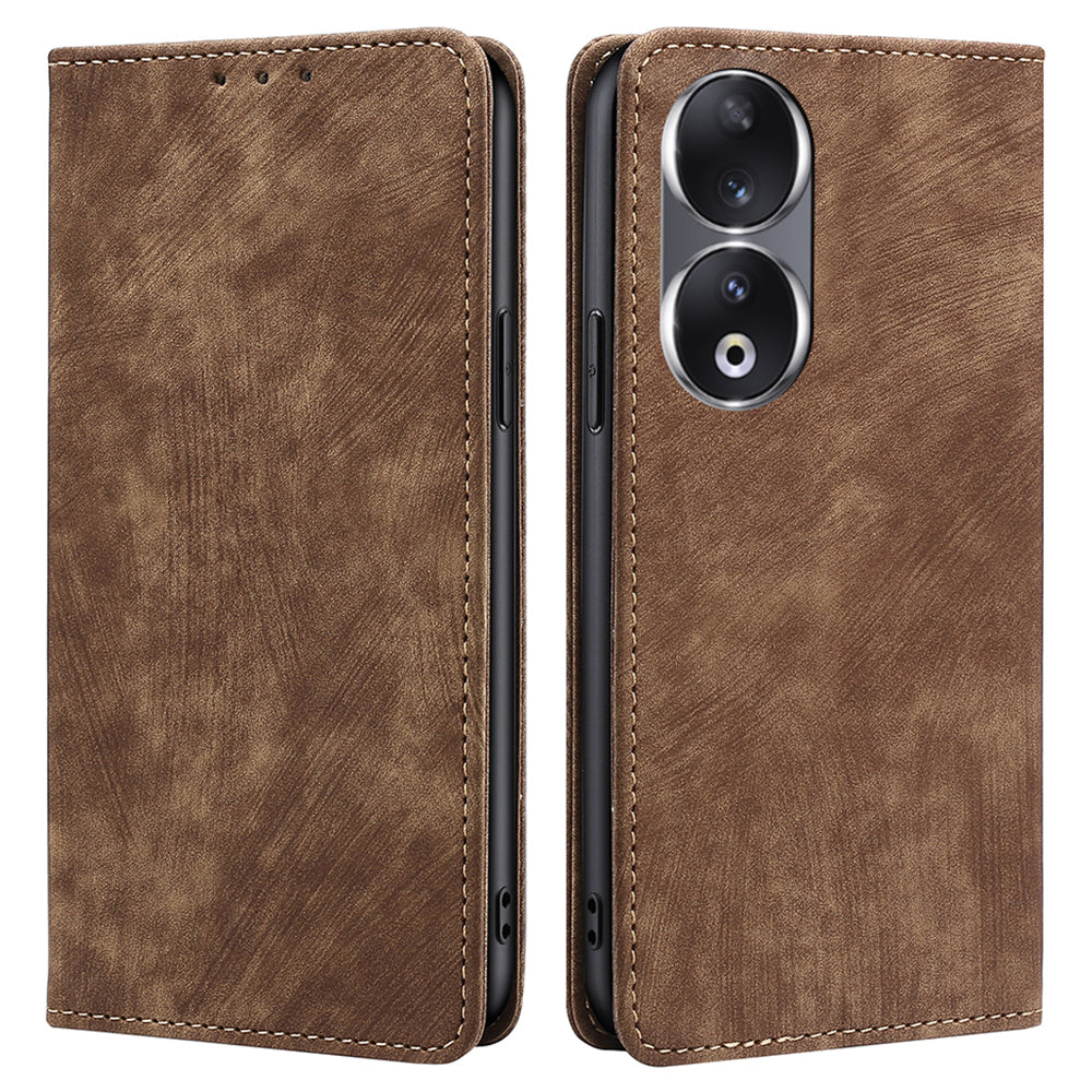 RFID Blocking Wallet Phone Case for Honor 90 , PU Leather Stand Full Protection Cover