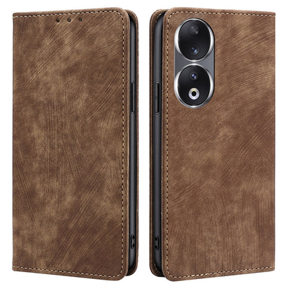 RFID Blocking Wallet Phone Case for Honor 90 , PU Leather Stand Full Protection Cover