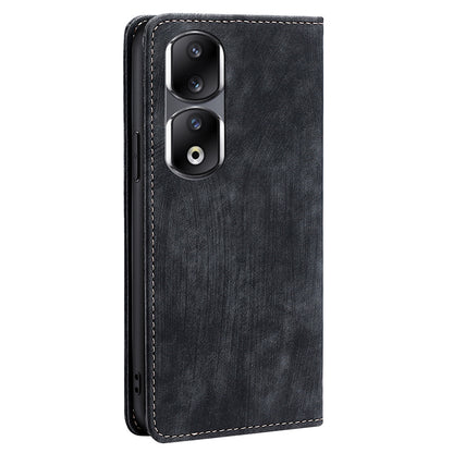 For Honor 90 Pro Shockproof Phone Case PU Leather Stand RFID Blocking Wallet Anti-drop Cover