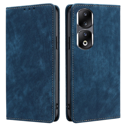 For Honor 90 Pro Shockproof Phone Case PU Leather Stand RFID Blocking Wallet Anti-drop Cover