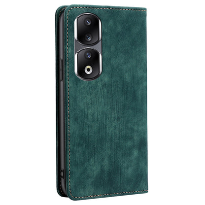 For Honor 90 Pro Shockproof Phone Case PU Leather Stand RFID Blocking Wallet Anti-drop Cover