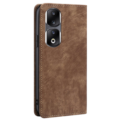 For Honor 90 Pro Shockproof Phone Case PU Leather Stand RFID Blocking Wallet Anti-drop Cover