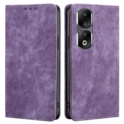 For Honor 90 Pro Shockproof Phone Case PU Leather Stand RFID Blocking Wallet Anti-drop Cover