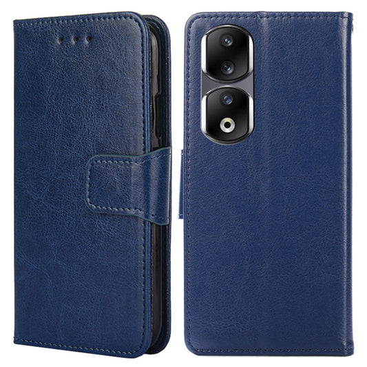 For Honor 90 Pro Wallet Stand Shell Textured PU Leather Phone Protection Case Shockproof Phone Cover