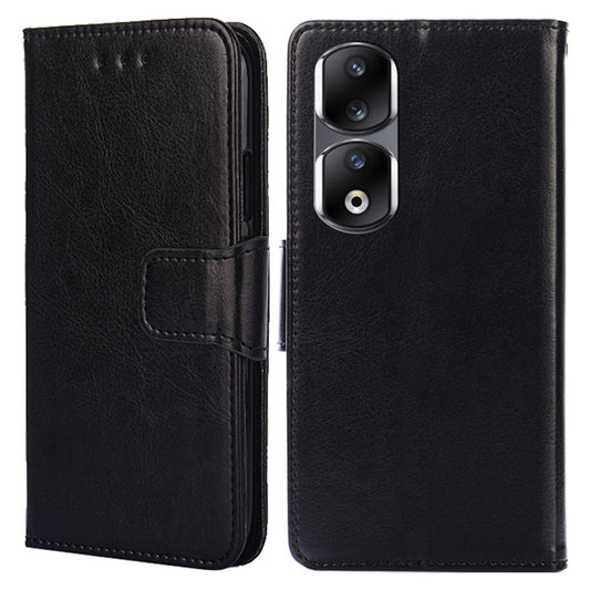 For Honor 90 Pro Wallet Stand Shell Textured PU Leather Phone Protection Case Shockproof Phone Cover