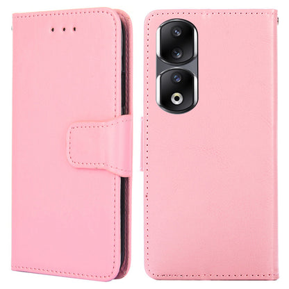 For Honor 90 Pro Wallet Stand Shell Textured PU Leather Phone Protection Case Shockproof Phone Cover