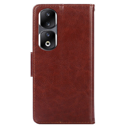 For Honor 90 Pro Wallet Stand Shell Textured PU Leather Phone Protection Case Shockproof Phone Cover