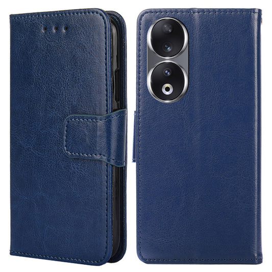 For Honor 90 Textured Cell Phone Case PU Leather Stand Anti-scratch Mobile Phone Cover Wallet
