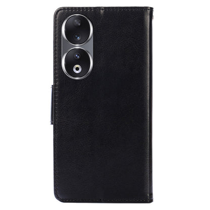 For Honor 90 Textured Cell Phone Case PU Leather Stand Anti-scratch Mobile Phone Cover Wallet