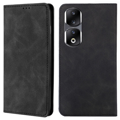 For Honor 90 Pro Shockproof Phone Cover Skin-touch PU Leather Case Stand Card Slot Phone Shell
