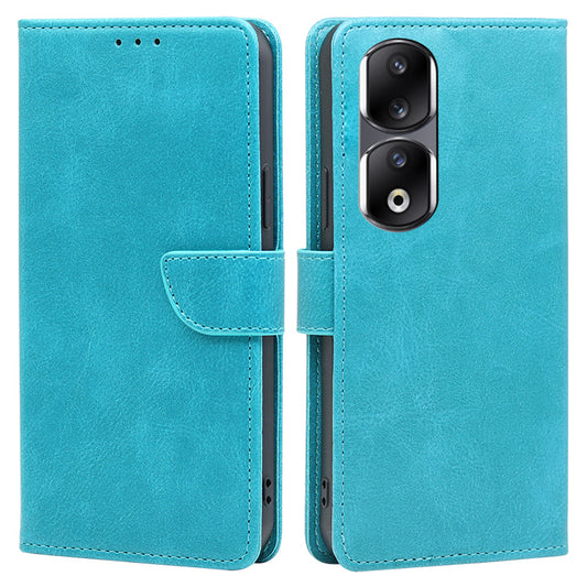 For Honor 90 Pro Anti-Scratch Phone Shell Calf Texture Wallet Phone Case PU Leather Stand Cover