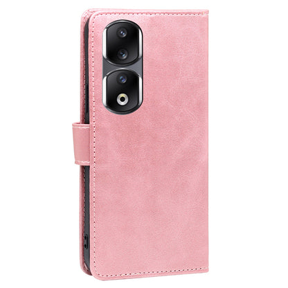 For Honor 90 Pro Anti-Scratch Phone Shell Calf Texture Wallet Phone Case PU Leather Stand Cover