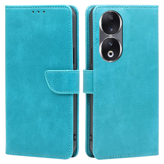 For Honor 90 Phone Wallet Case Calf Texture TPU+PU Leather Shell Stand Anti-drop Cover