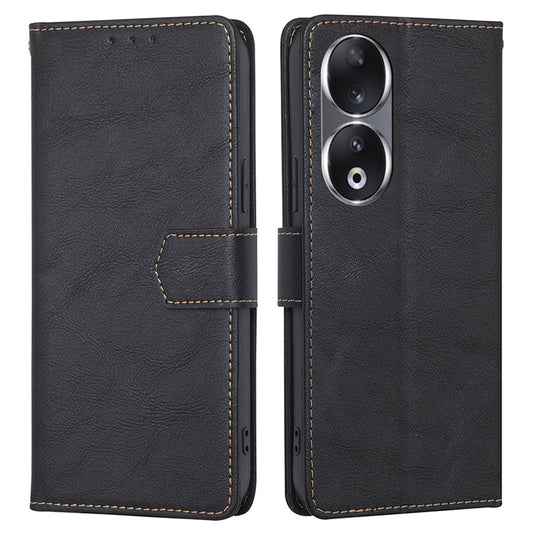 For Honor 90 Cowhide Texture Phone Shell RFID Blocking Wallet Phone Case PU Leather Stand Cover