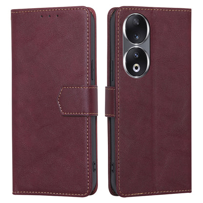 For Honor 90 Cowhide Texture Phone Shell RFID Blocking Wallet Phone Case PU Leather Stand Cover