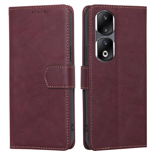 For Honor 90 Pro Cell Phone Cover PU Leather RFID Blocking Wallet Case Cowhide Texture Stand Shell