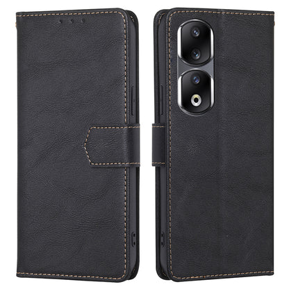 For Honor 90 Pro Cell Phone Cover PU Leather RFID Blocking Wallet Case Cowhide Texture Stand Shell