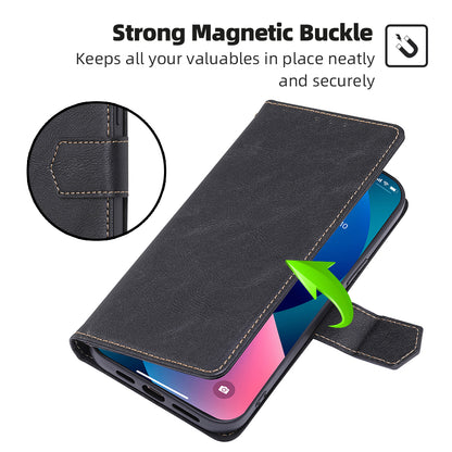 For Honor 90 Pro Cell Phone Cover PU Leather RFID Blocking Wallet Case Cowhide Texture Stand Shell