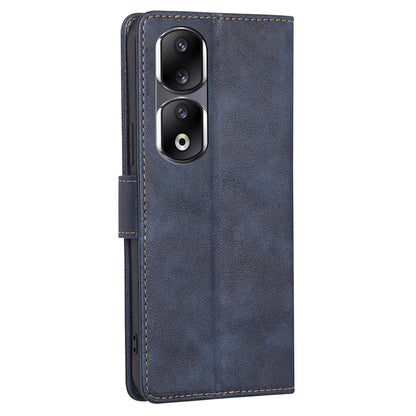 For Honor 90 Pro Cell Phone Cover PU Leather RFID Blocking Wallet Case Cowhide Texture Stand Shell