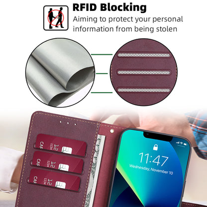 For Huawei Enjoy 60 Pro / Nova 11i / Maimang 20 Leather Shell Cowhide Texture Wallet RFID Blocking Phone Stand Cover