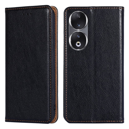 For Honor 90 Slim-Fit Leather Phone Cover Stand Wallet Phone Shell Magnetic Auto-absorbed Case