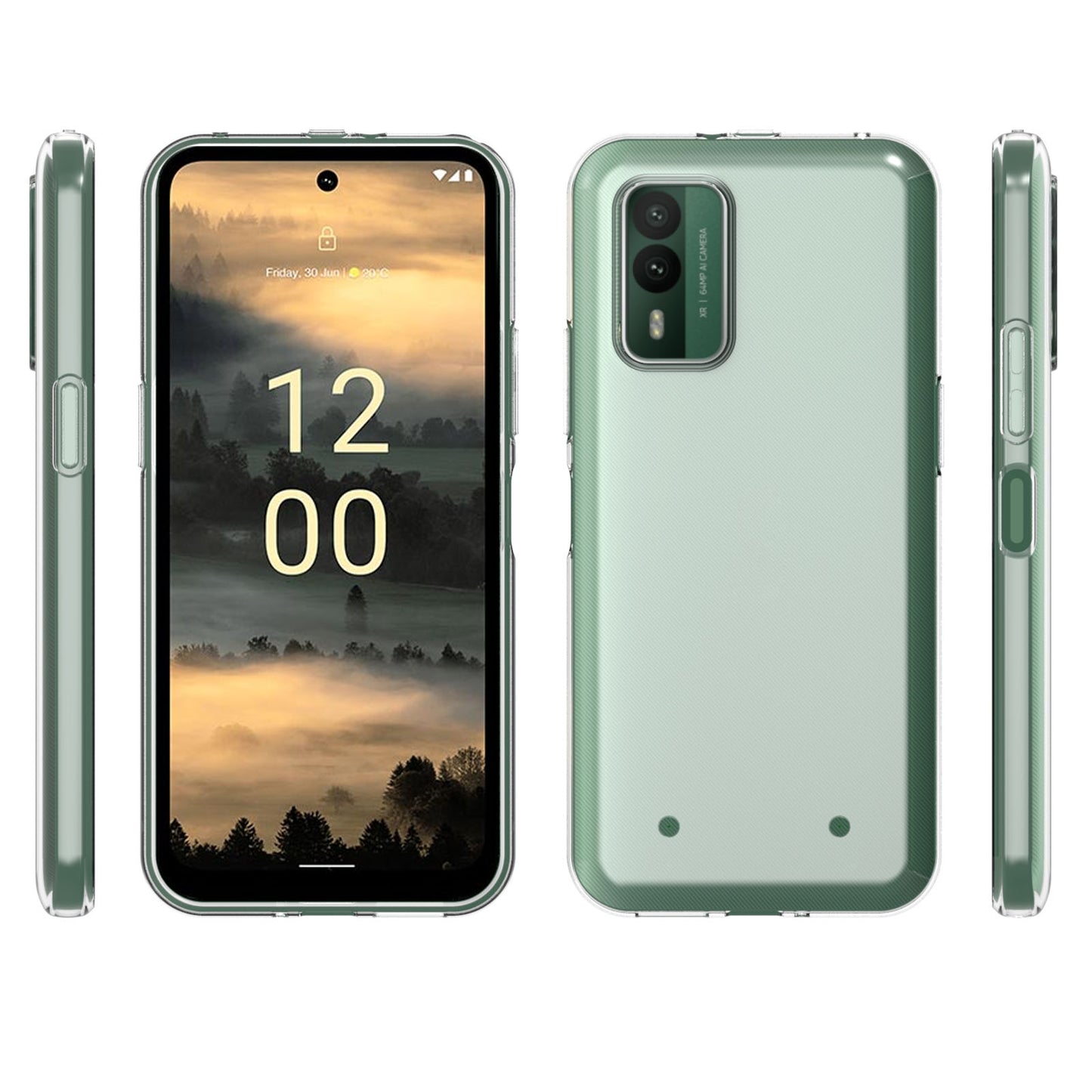 10Pcs  /  Pack For Nokia XR21 Phone Cover TPU Case Inner Watermark-Free Texture Clear Cell Phone Protector