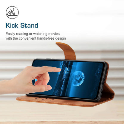 HT05 For Honor 90 Lite 5G / X50i 5G Wallet Leather Phone Case Skin-touch Imprinted Line Stand Cover
