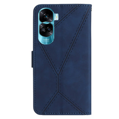 HT05 For Honor 90 Lite 5G / X50i 5G Wallet Leather Phone Case Skin-touch Imprinted Line Stand Cover