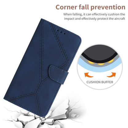 HT05 For Honor 90 Lite 5G / X50i 5G Wallet Leather Phone Case Skin-touch Imprinted Line Stand Cover