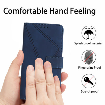 HT05 For Honor 90 Lite 5G / X50i 5G Wallet Leather Phone Case Skin-touch Imprinted Line Stand Cover