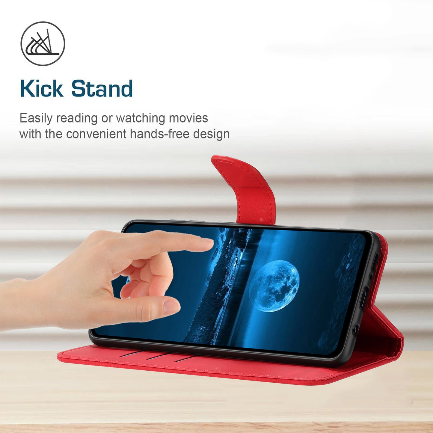 HT05 For Honor 90 Lite 5G / X50i 5G Wallet Leather Phone Case Skin-touch Imprinted Line Stand Cover
