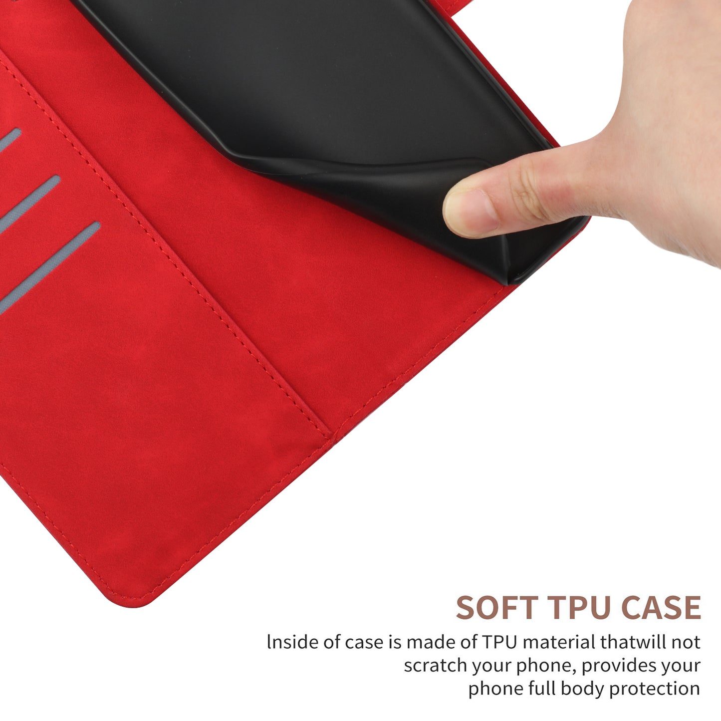 HT05 For Honor 90 Lite 5G / X50i 5G Wallet Leather Phone Case Skin-touch Imprinted Line Stand Cover