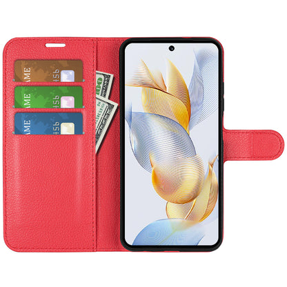 For Honor 90 Wallet Litchi Texture Shell Phone Cover Stand Mobile Phone PU Leather Case