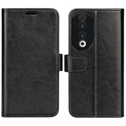 For Honor 90 PU Leather Shell Stand Cover Crazy Horse Texture Wallet Flip Phone Case