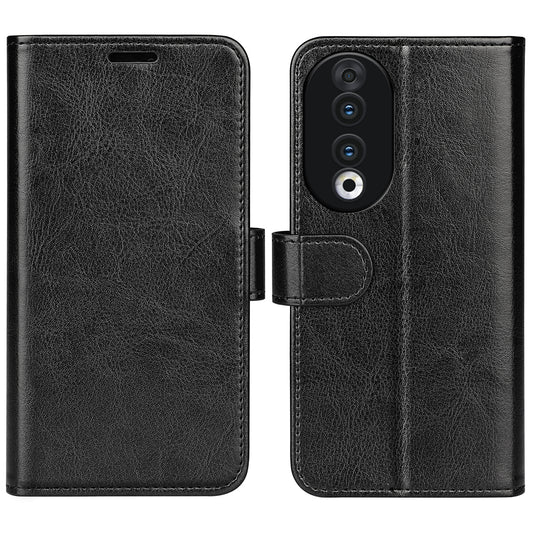 For Honor 90 PU Leather Shell Stand Cover Crazy Horse Texture Wallet Flip Phone Case
