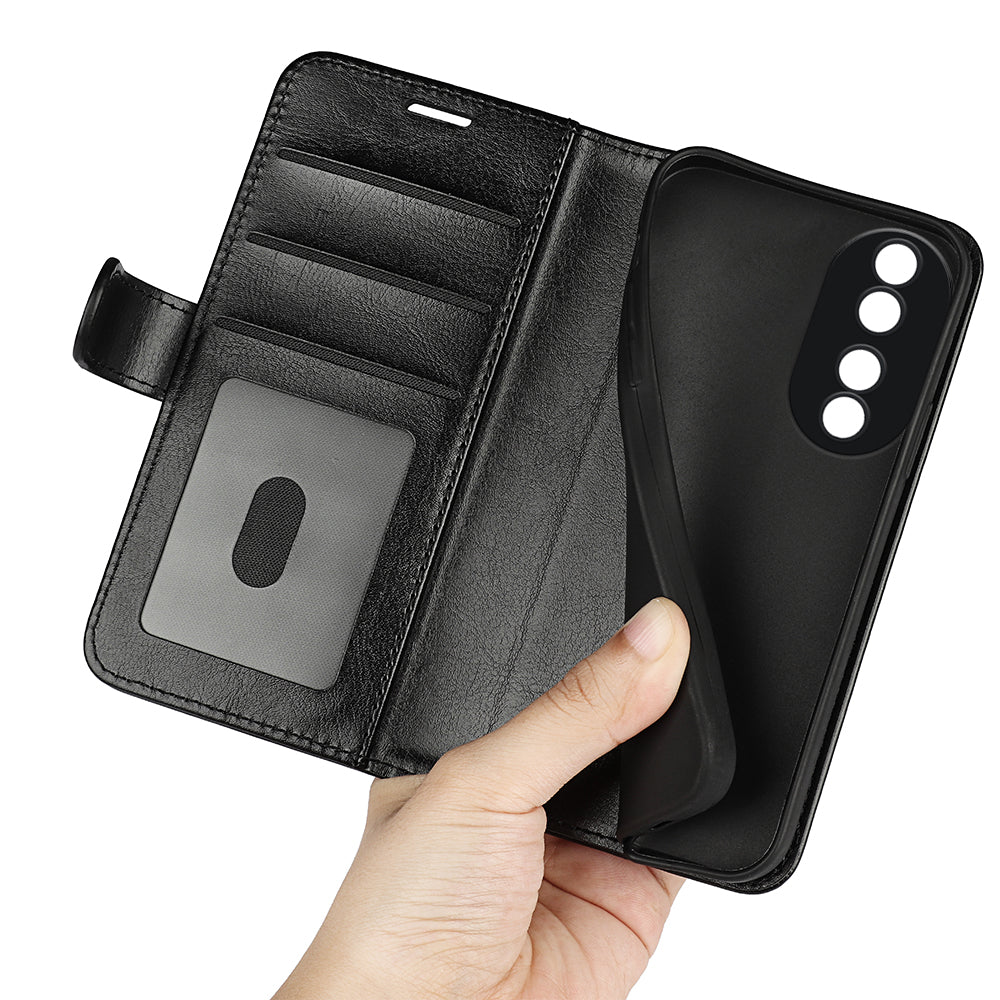 For Honor 90 PU Leather Shell Stand Cover Crazy Horse Texture Wallet Flip Phone Case