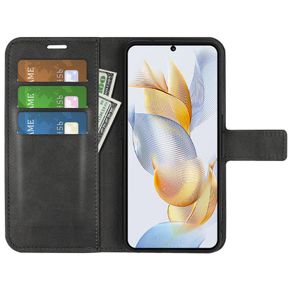 For Honor 90 Phone Shell Calf Texture Leather Cover Stand Wallet Square Magnetic Closure Case