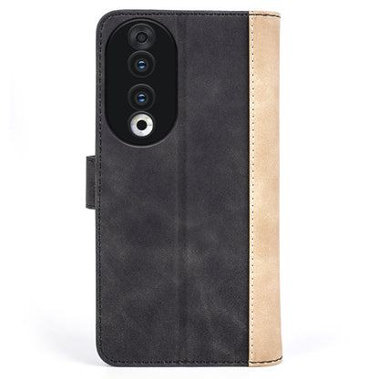For Honor 90 PU Leather Wallet Phone Cover Dual-color Splicing Stand Cell Phone Case