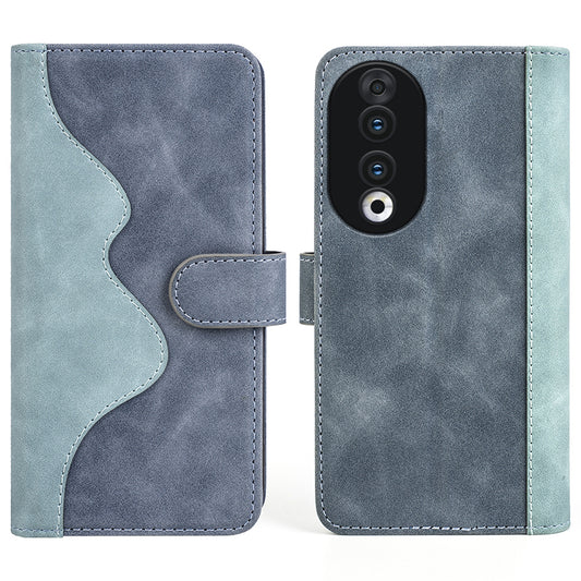 For Honor 90 PU Leather Wallet Phone Cover Dual-color Splicing Stand Cell Phone Case