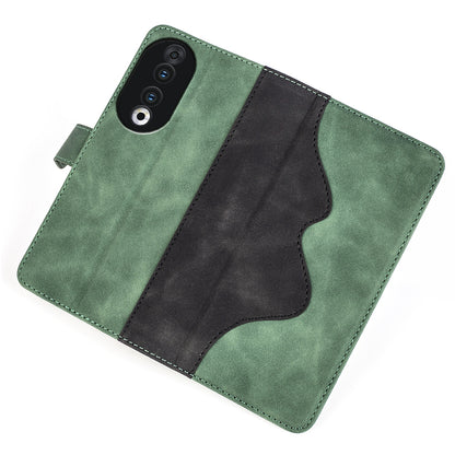 For Honor 90 PU Leather Wallet Phone Cover Dual-color Splicing Stand Cell Phone Case
