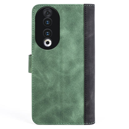 For Honor 90 PU Leather Wallet Phone Cover Dual-color Splicing Stand Cell Phone Case